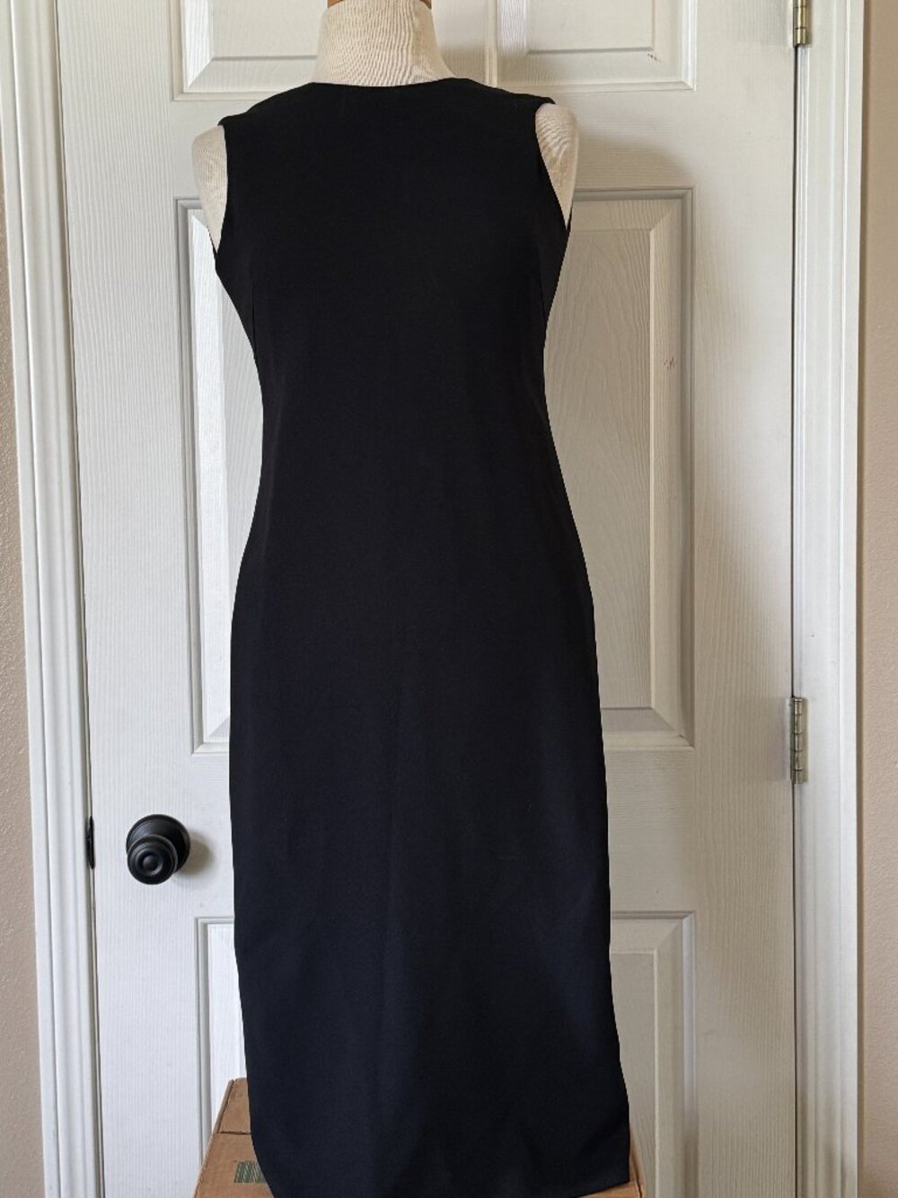 Ralph Lauren Black Sleeveless Midi Sheath Dress